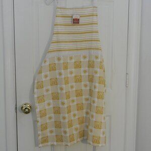 Autumn Harvest Kitchen Apron Pumpkins Sunflowers Scandinavian Style NWT
